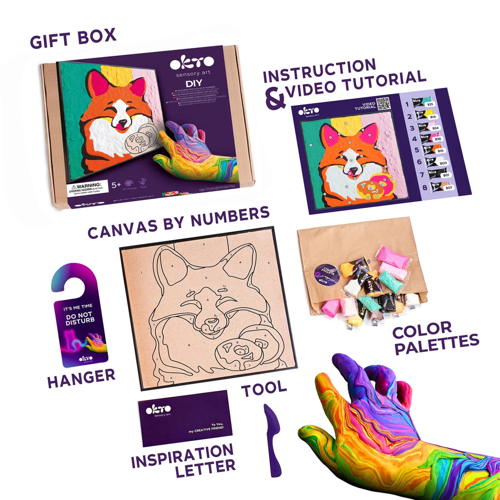 Coloring with clay set by numbers FOX-2