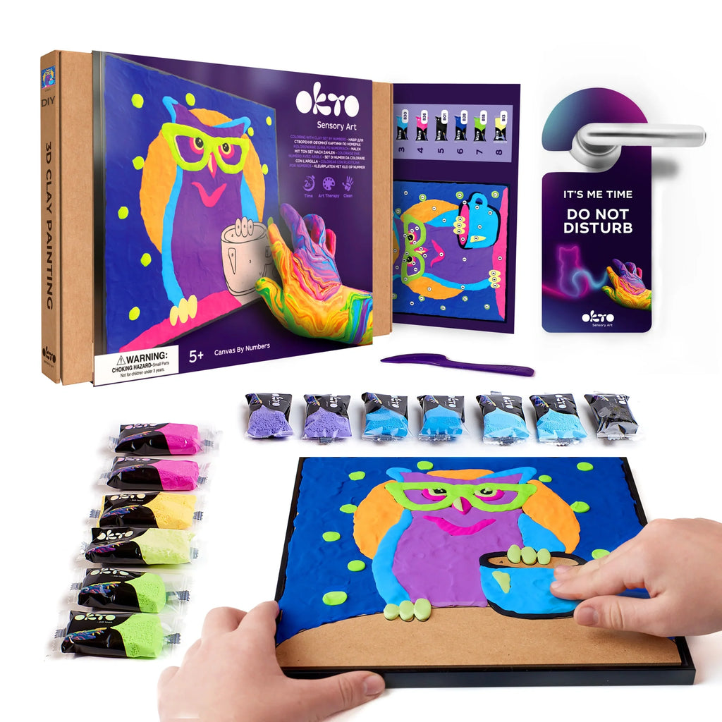 Coloring with clay set by numbers OWL-0