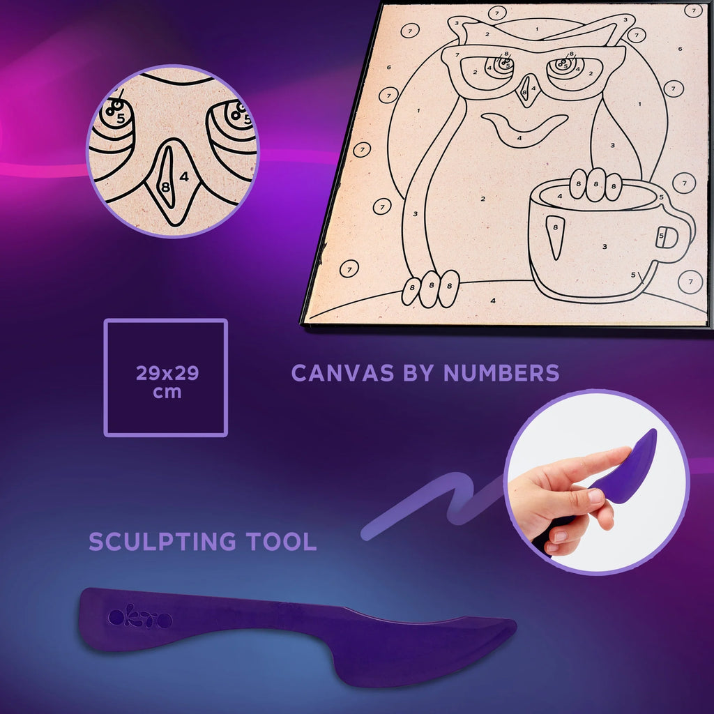 Coloring with clay set by numbers OWL-3