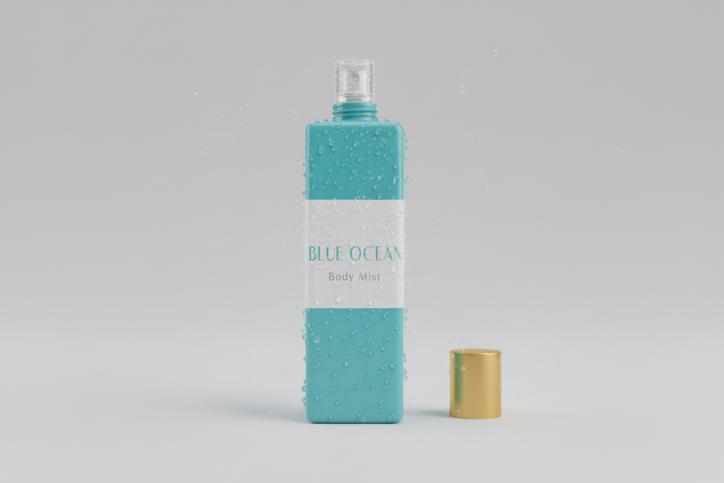 Blue Ocean Breeze body mist 8 oz spray bottle with crisp aquatic fragrance — view 4