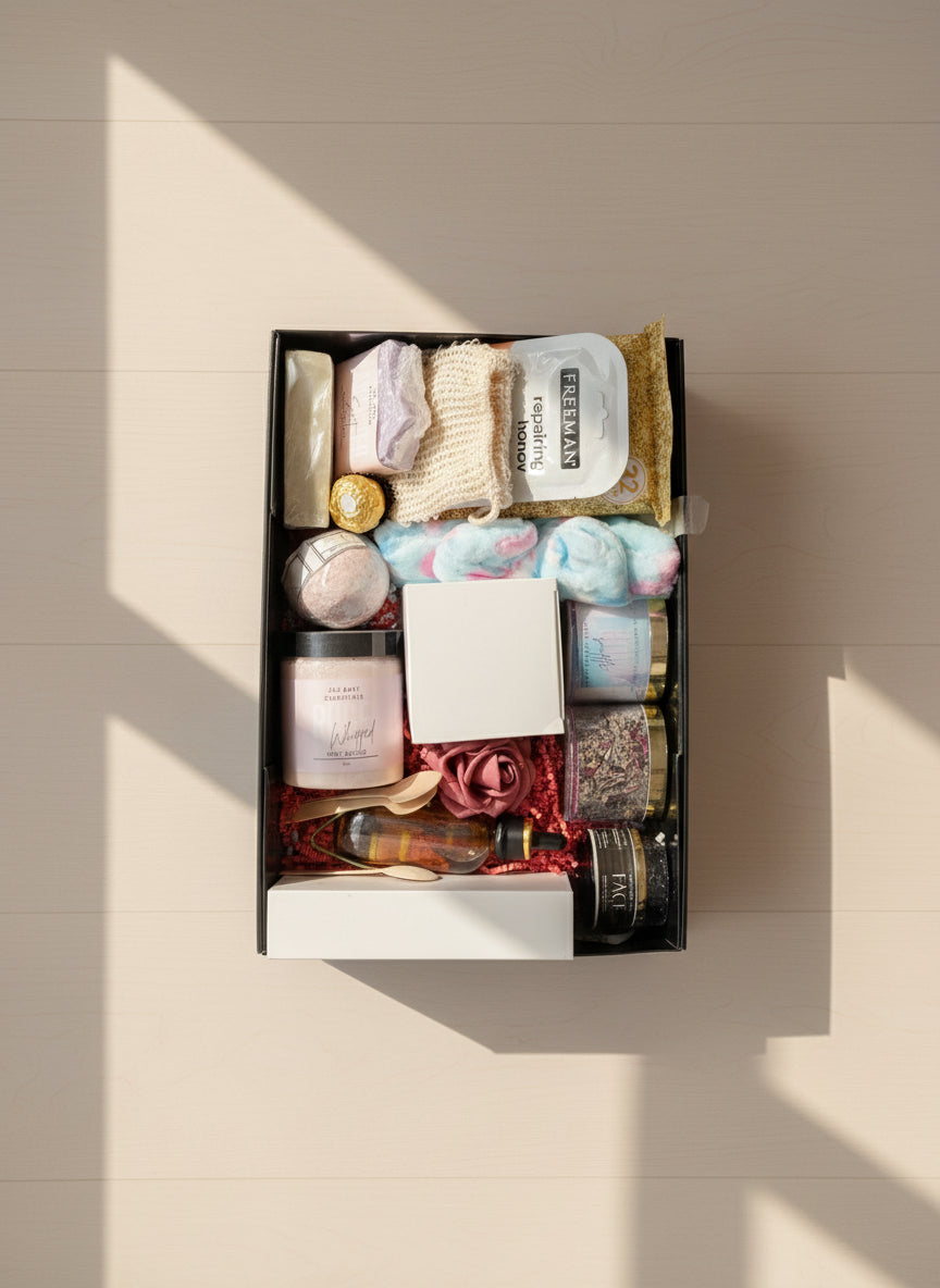Pretty Queen self care box, premium spa gift set with elegant body care essentials and packaging — view 3