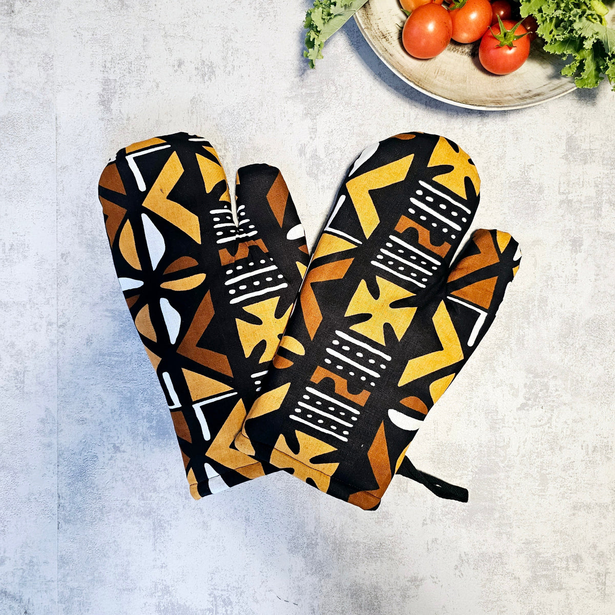 Set of 2 Oven Gloves | African Print 100% Cotton Fabric-0
