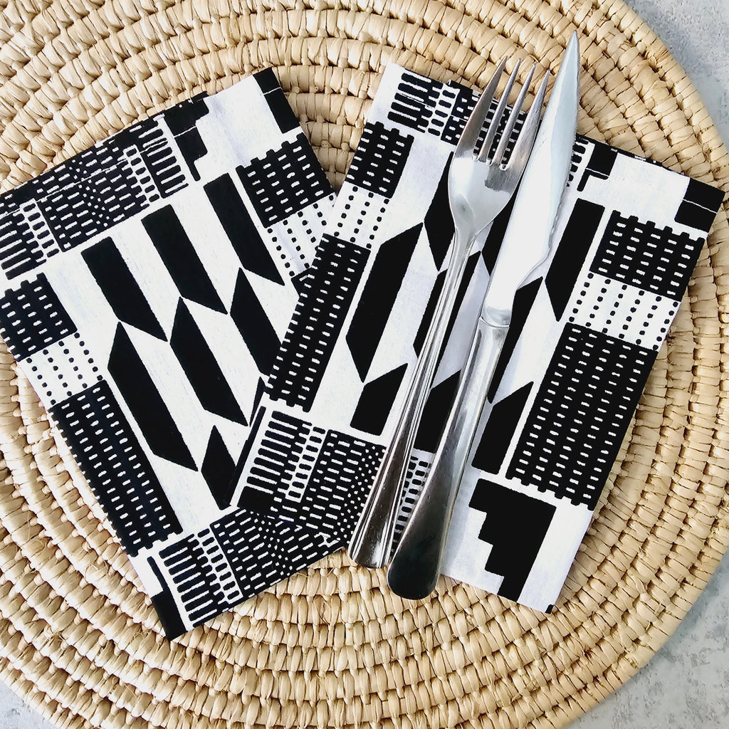Set of 4 | 8 Napkins | 40x40cm | Ankara Wax 100% Cotton-2