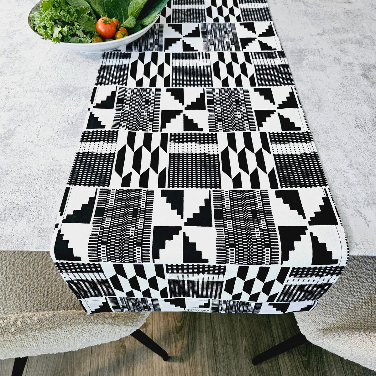 Table Runner and Set of 4 Placemats | 100% Cotton African Print Fabric-1