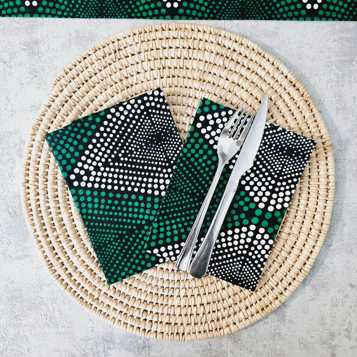 Set of 4 | 8 Napkins | 40x40cm | Ankara Wax, 100% Cotton-0