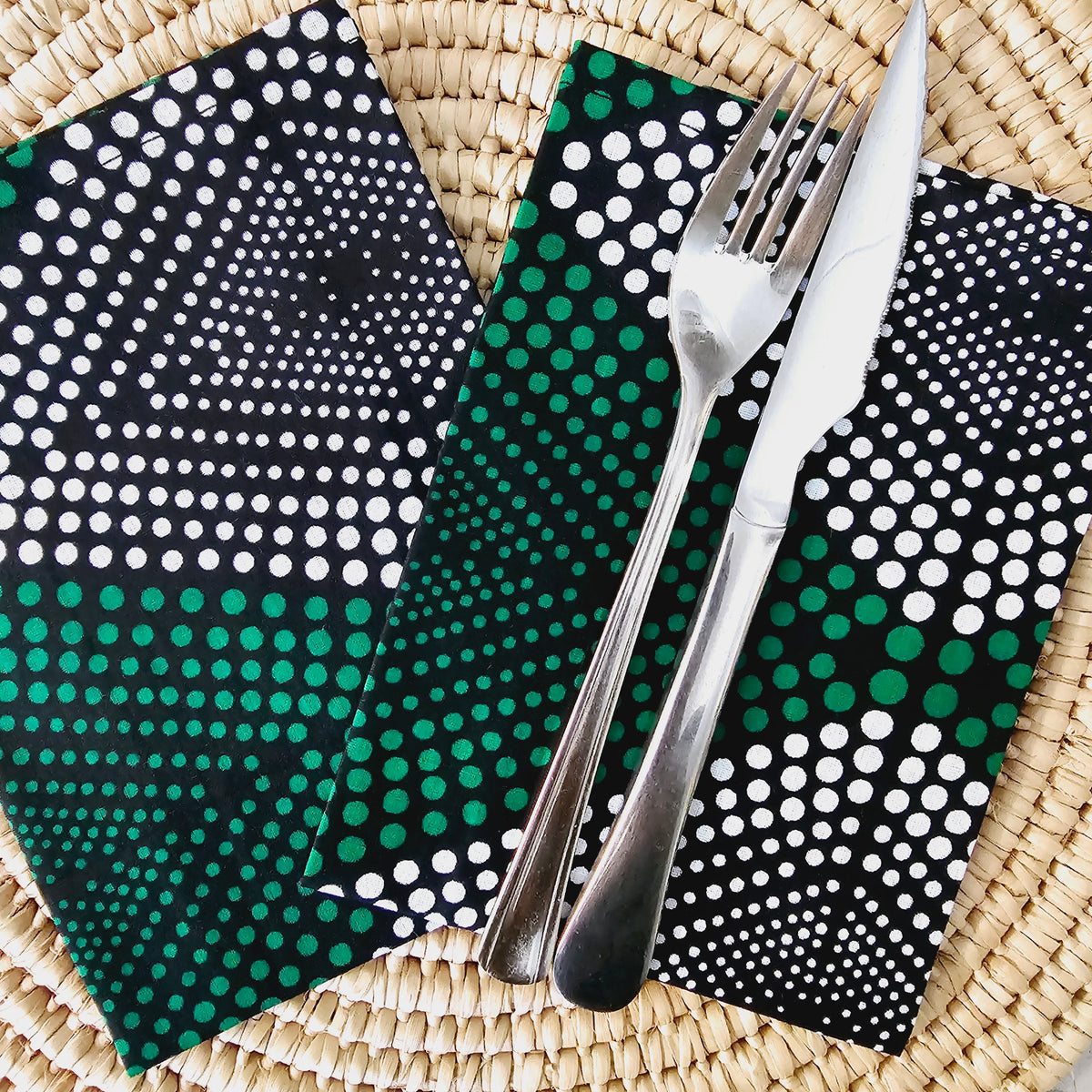 Set of 4 | 8 Napkins | 40x40cm | Ankara Wax, 100% Cotton-1