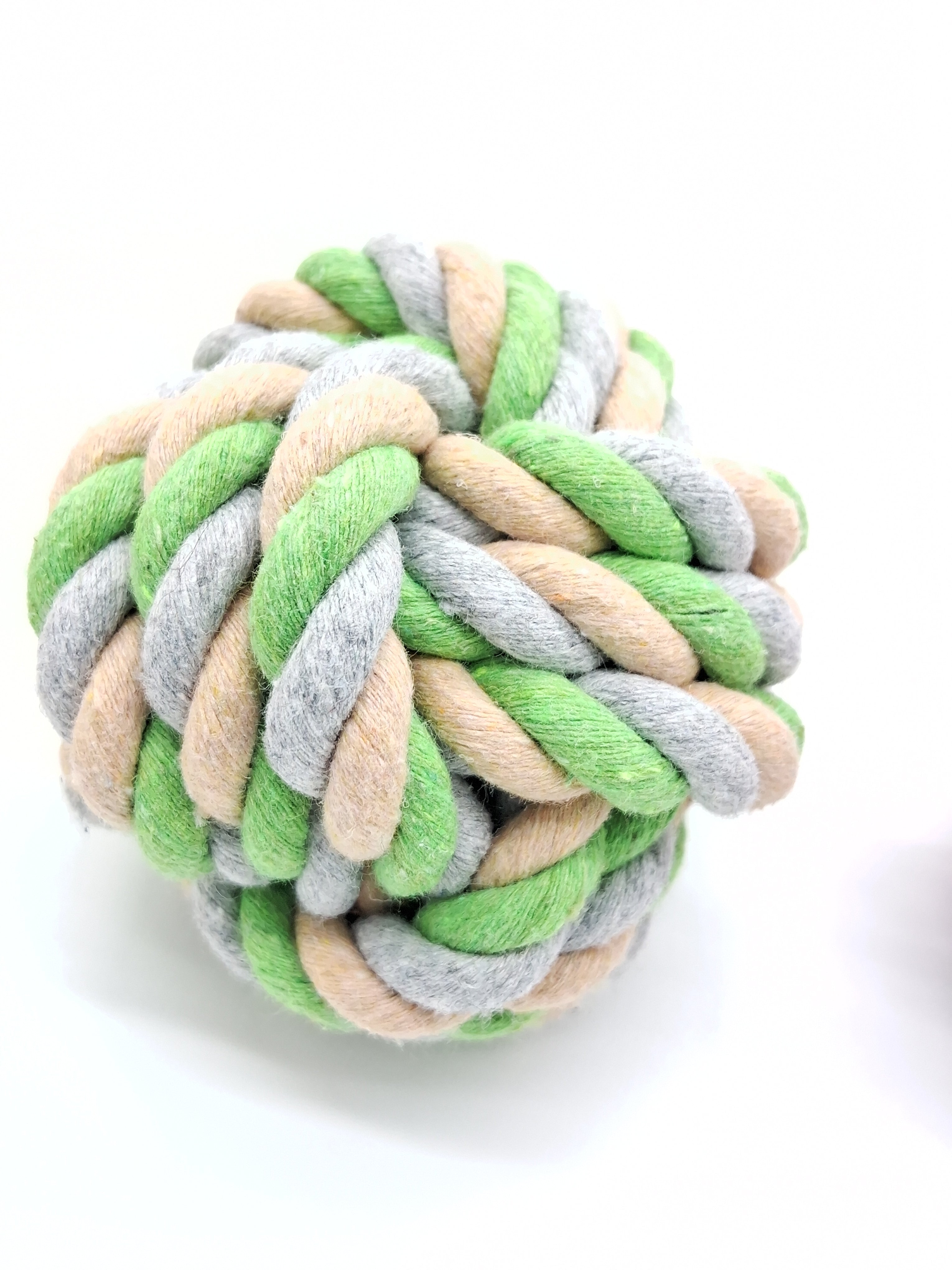 Fetch ball for dogs and cats made of durable woven rope for interactive outdoor playtime — view 2