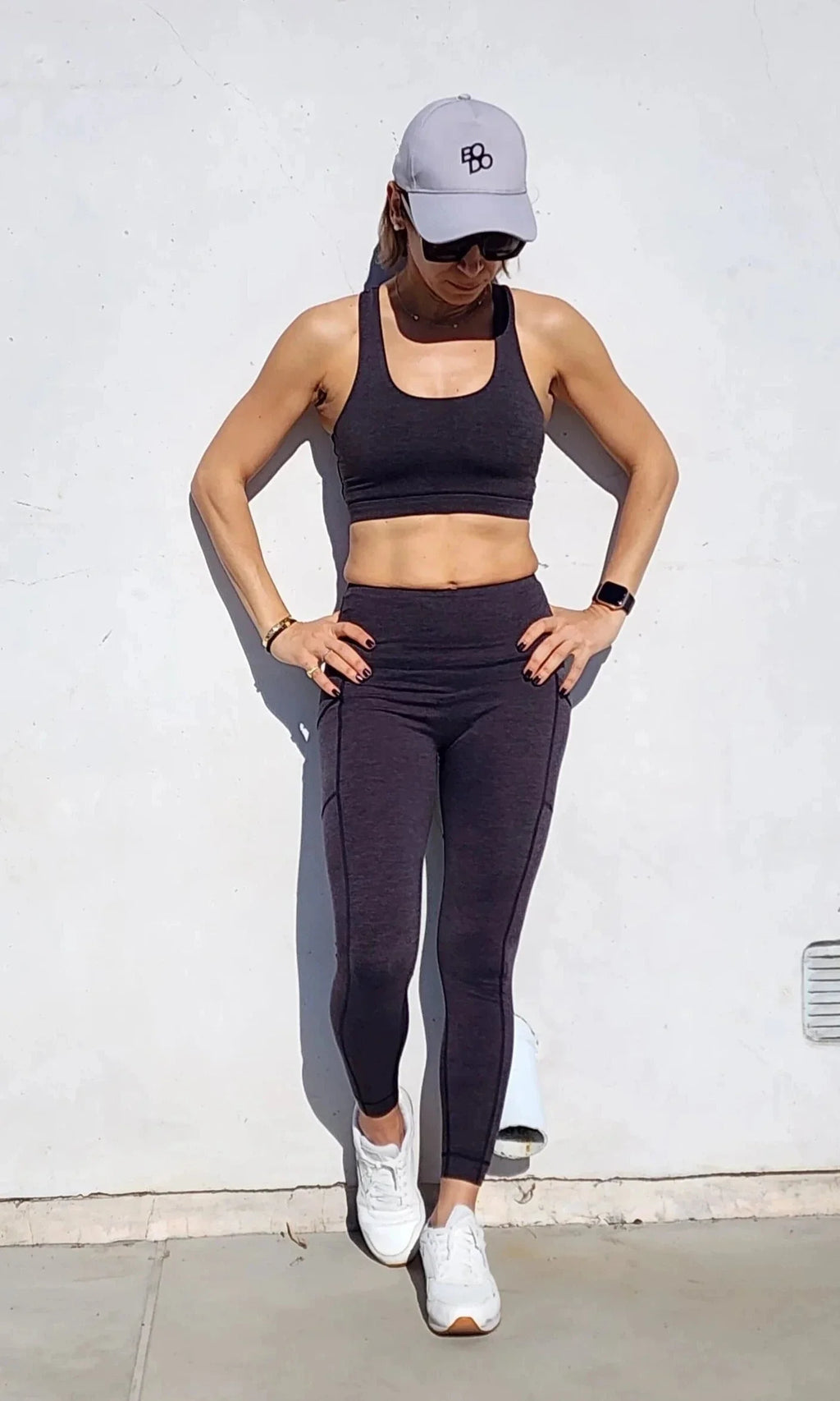 Blue criss-cross back high compression sports bra for women athletic fitness activewear — view 8
