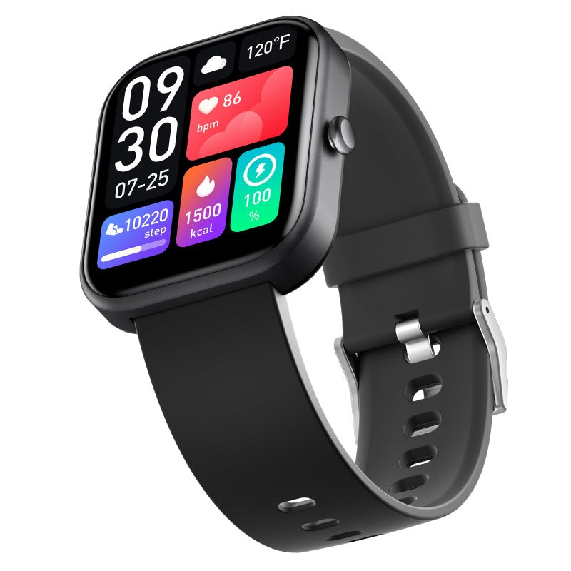 Senior smartwatch fitness tracker with large 2-inch HD digital touchscreen display and adjustable sports wristband. — view 3