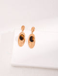 Antique style drop earrings featuring natural tiger eye stones set in 18ct gold vermeil