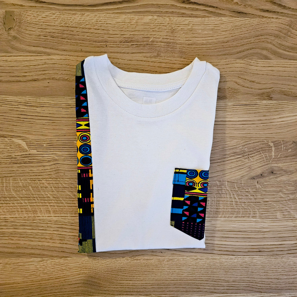 T-shirt and Cotton Pull Up Shorts Set with African Print Detail..-3