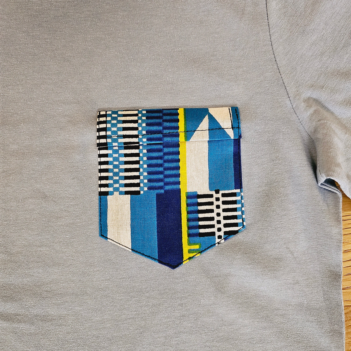 Kids T-shirt with African Ankara Print Detail | 100% cotton-2