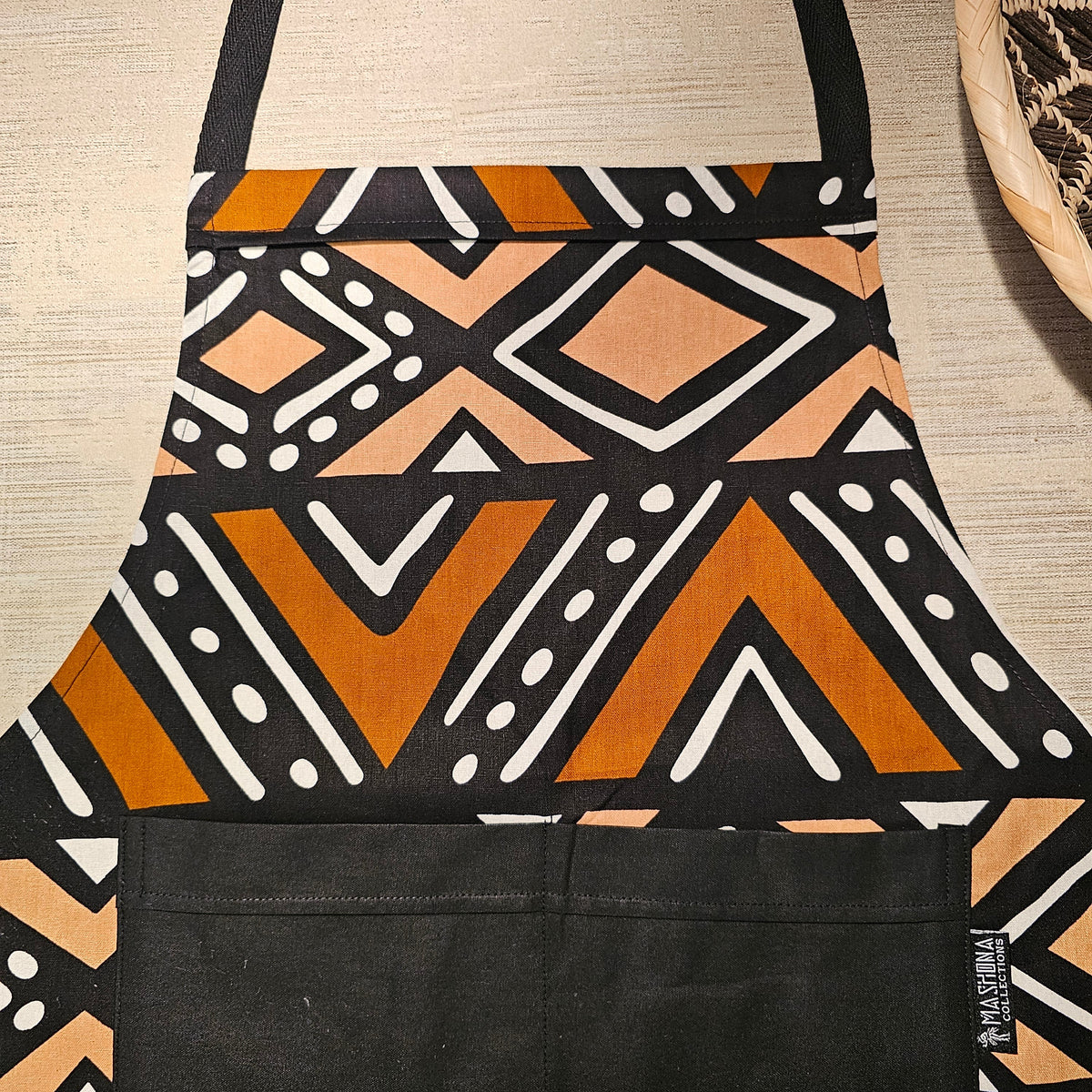 Handmade African Print Apron with Pocket | 100% Cotton Fabric-3