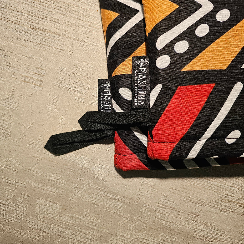 Set of 2 Oven Gloves | 100% African Print Fabric-3