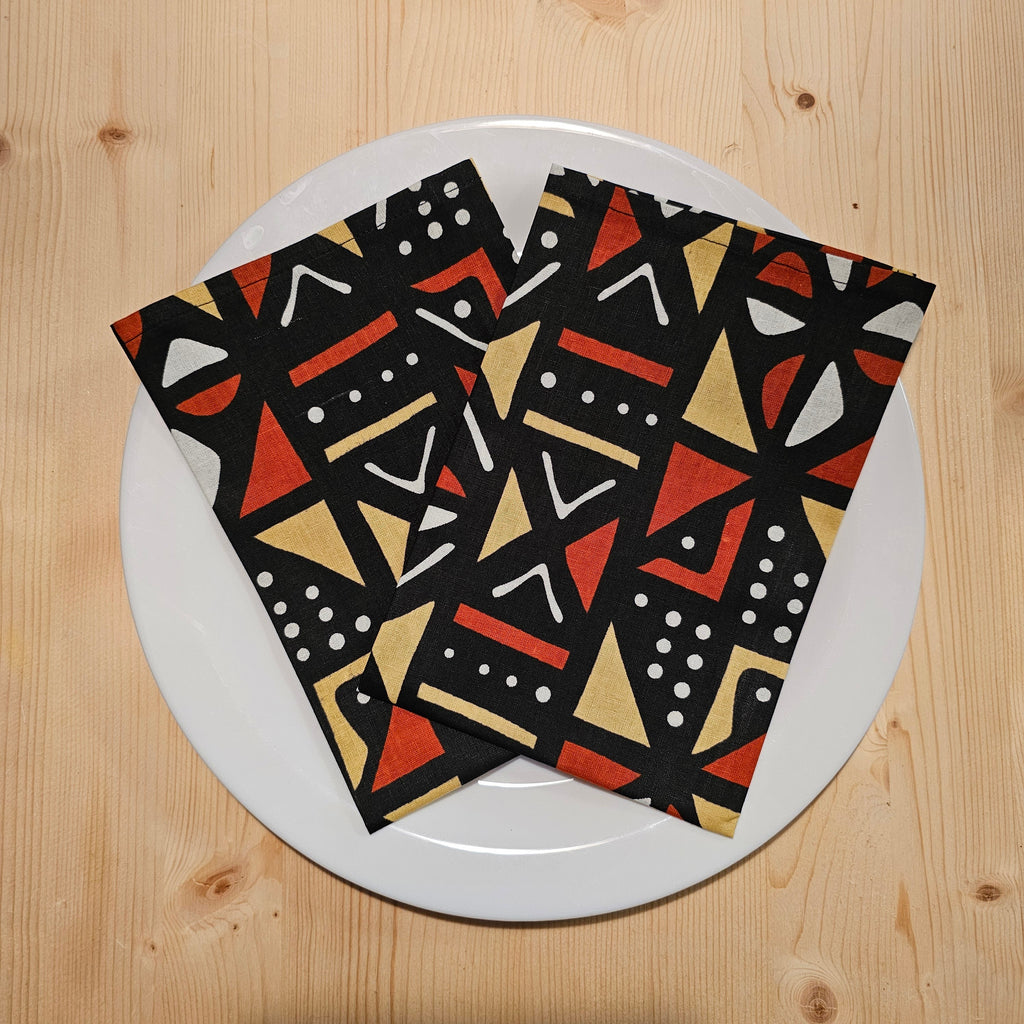 Table Runner and Set of 8 Napkins | 100% Cotton African Print Fabric-1