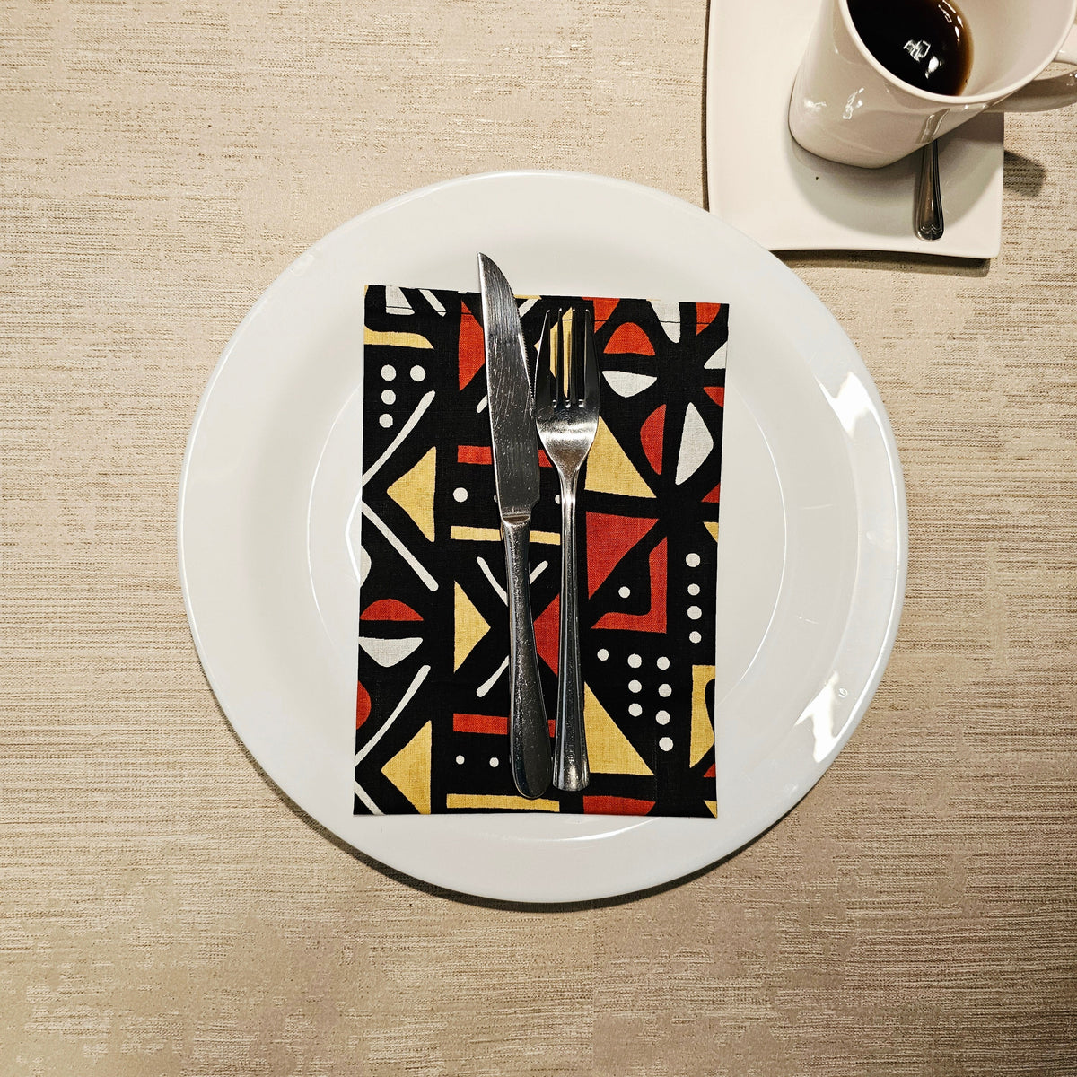 Table Runner and Set of 8 Napkins | 100% Cotton African Print Fabric-3