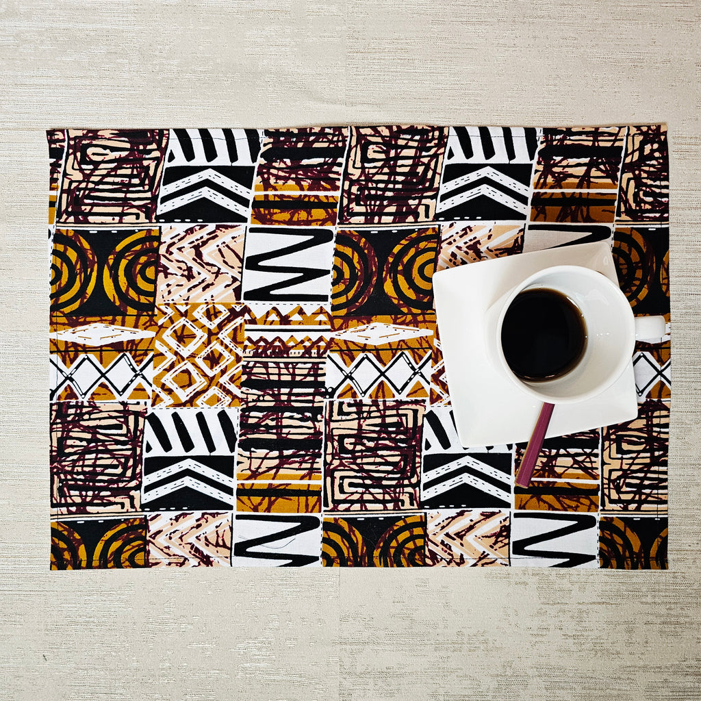 Handmade Table Runner and Set of 4 Placemats | Made from 100% Cotton African Print Fabric-3