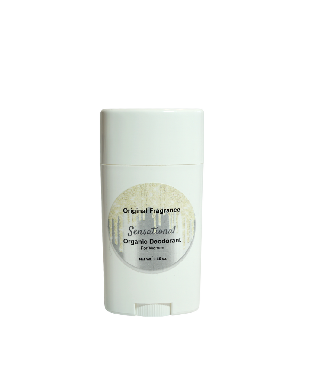 Organic women's deodorant in a 2.65 oz oval barrel container with natural botanical ingredients