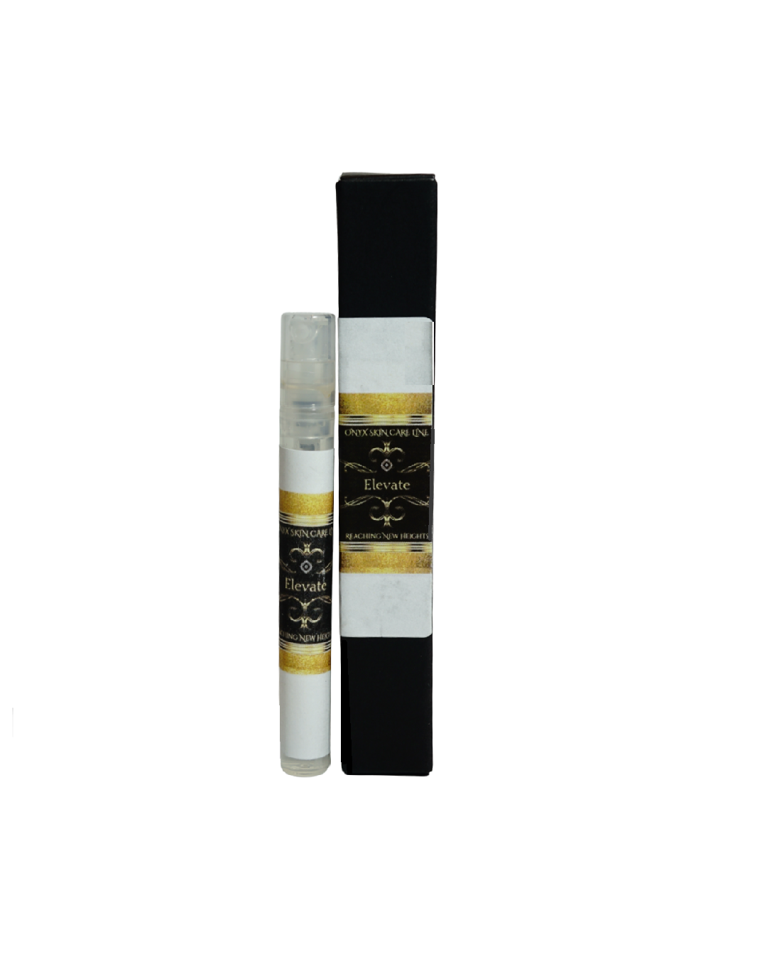 Elevate organic men's fragrance duo set in two small travel glass spritzer bottles