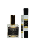 Organic men's fragrance spray in a 3.5 fl oz square glass bottle by Onyx Skin Care.