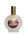 Organic lilac scent deodorant spray for women in a 3.7 oz glass round bottle
