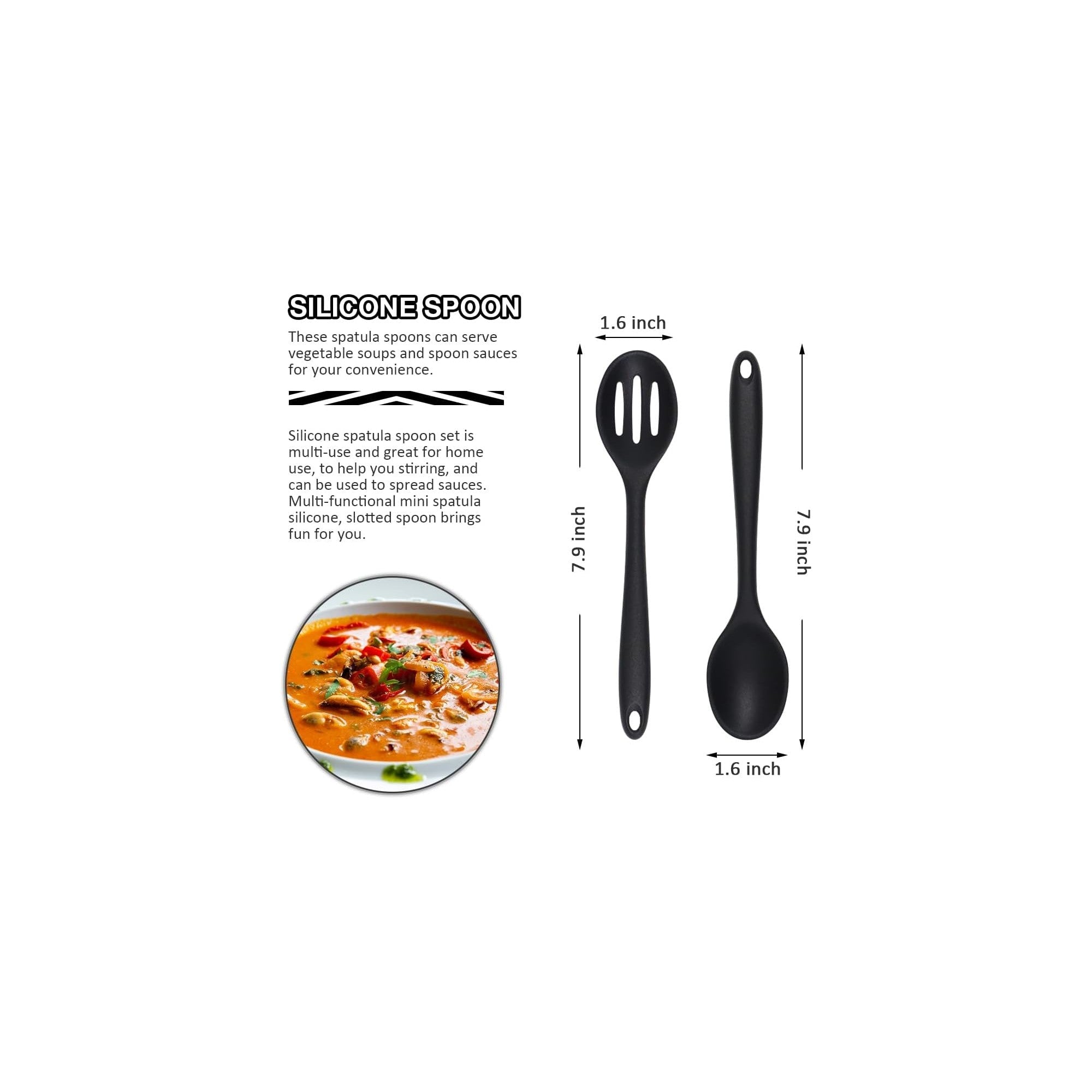 6-piece mini silicone utensil set featuring turners, spoons, whisk, and tongs for everyday cooking. — view 4