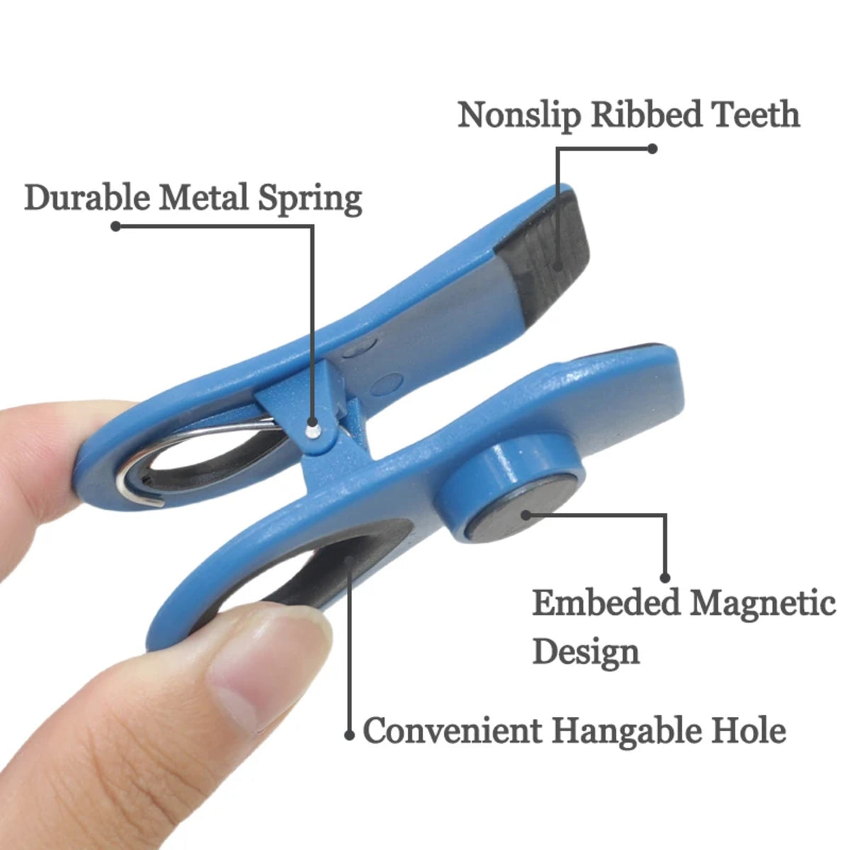 10-Piece Magnetic Bag Clip Set, Multi Blue-3