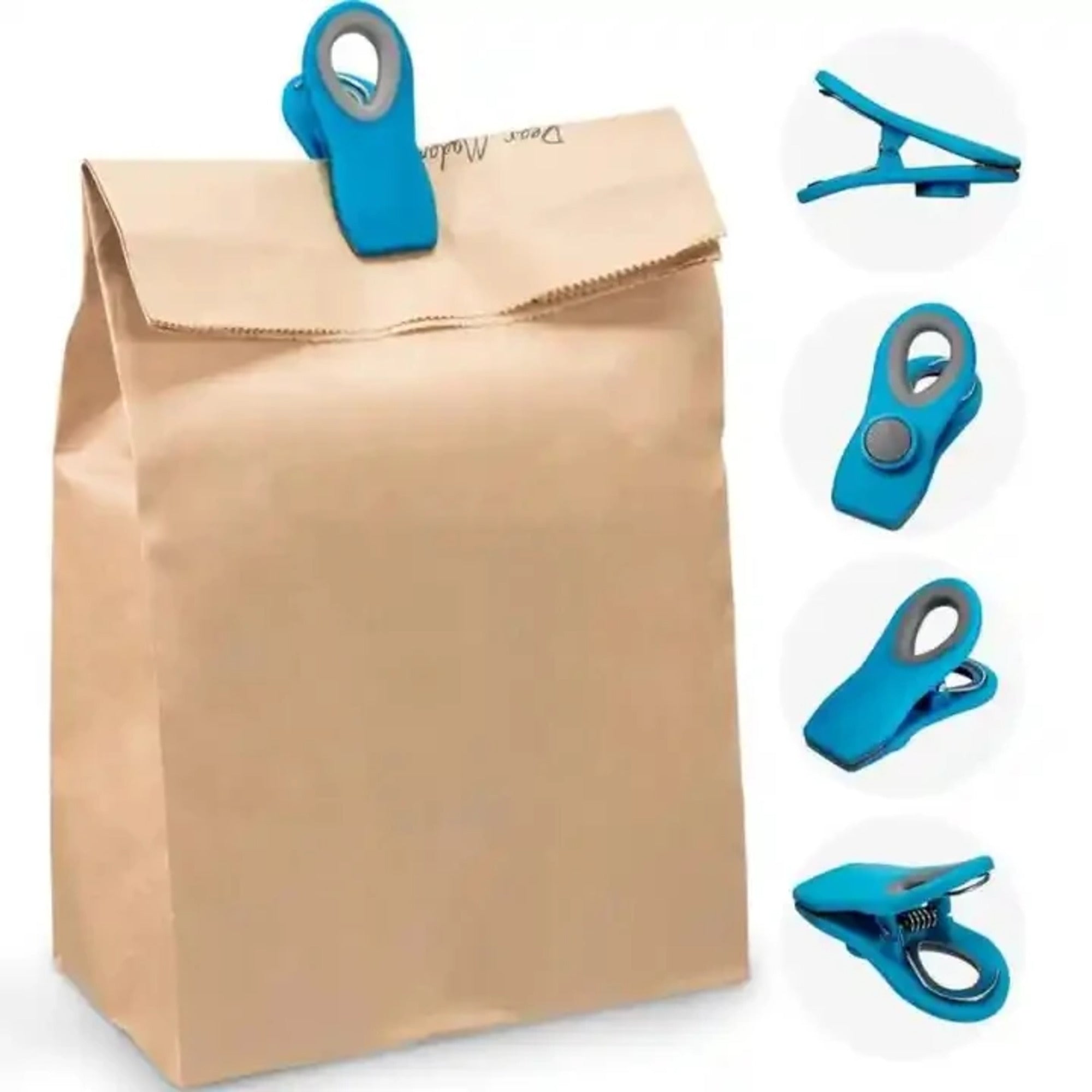 10-piece magnetic bag clip set in multi blue featuring heavy duty stainless steel construction — view 5