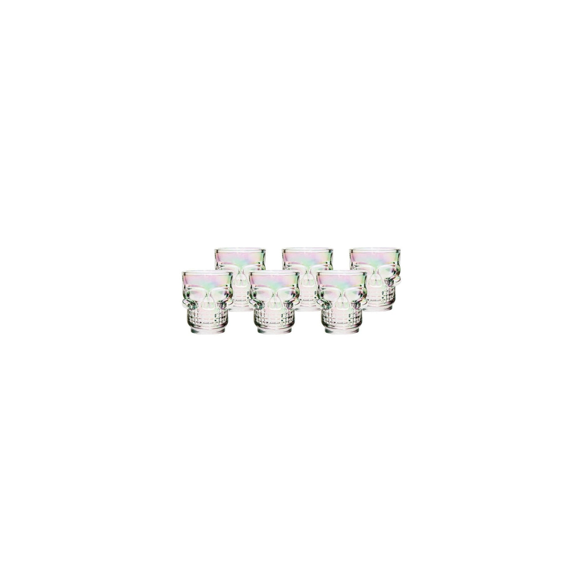 Set of 6 Skull Shot Glasses – 1.75 oz Glass Novelty Drinkware for Halloween Parties, Cocktail Bars & Home Decor-3