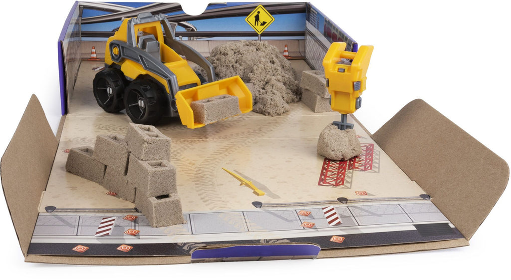 Kinetic Sand Dig and Demolish play set with brown sensory sand, brick mold, and construction truck — view 4