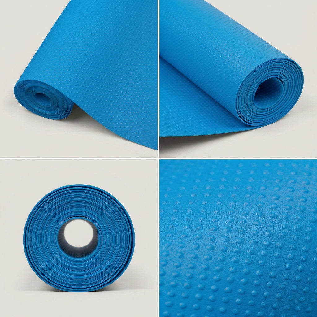 Blue EVA cabinet shelf liner mat roll for kitchen drawer and pantry protection — view 2