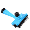 Brightly colored plastic open knot detangling grooming comb for dogs and cats with ergonomic handle