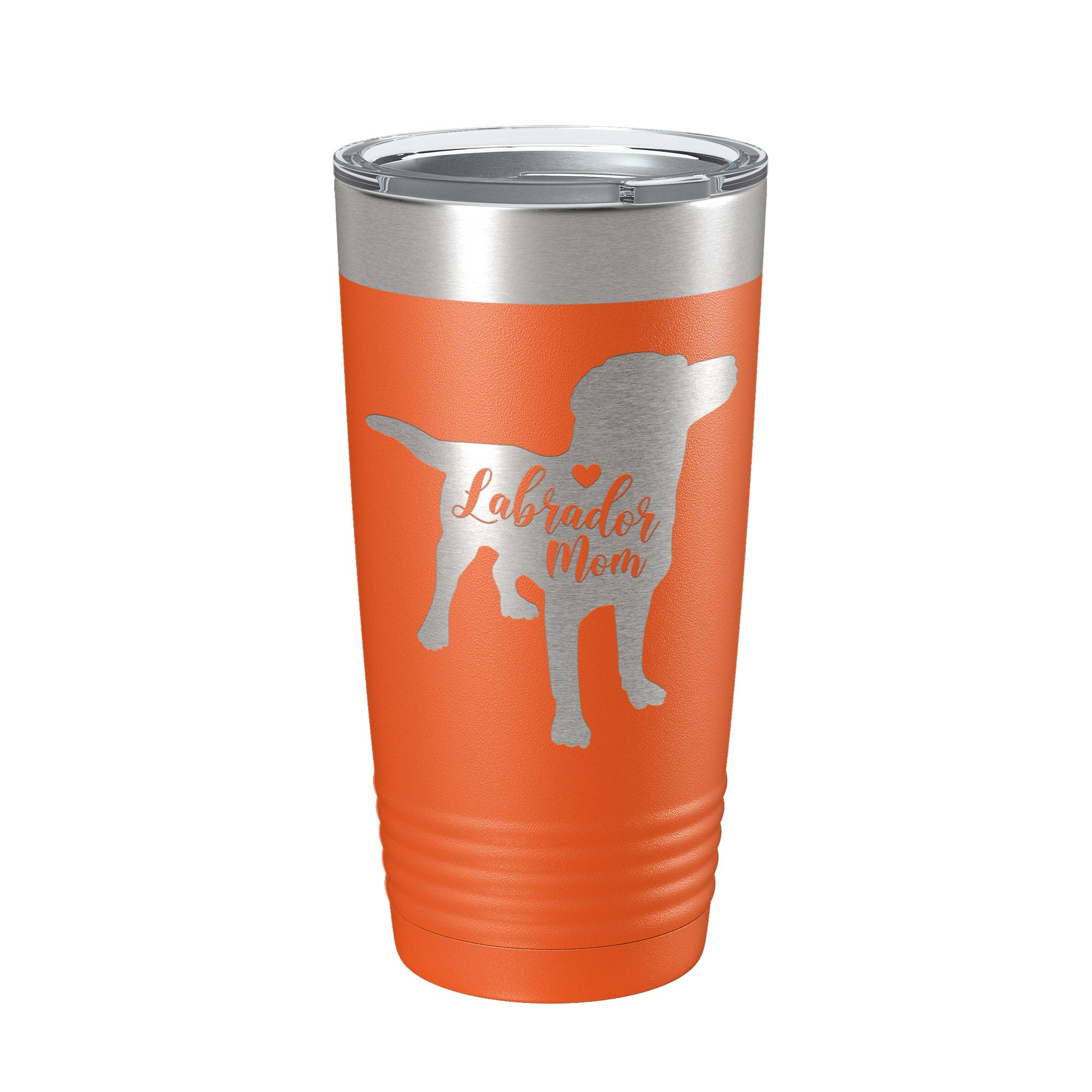 Laser engraved 20 oz stainless steel Labrador Retriever dog mom travel tumbler with clear lid — view 5