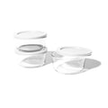16oz round glass storage containers with airtight white lids for kitchen organization and meal prep