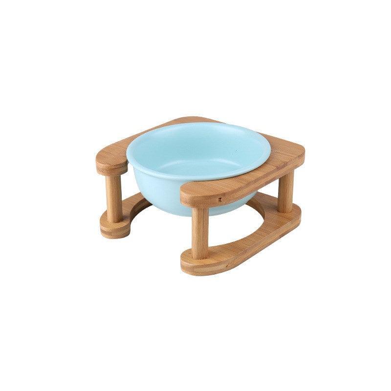 Ceramic cat food bowl, vibrant shallow Whisker Wonderland pet dish for stress-free feline feeding — view 3