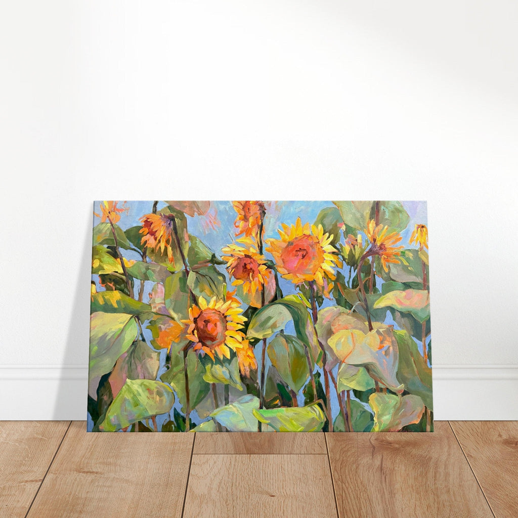 'Southwind Sunflowers 1' Floral I 24x36 inch Art Print on Canvas I Original Artwork by American Artist Barbara Cleary-0