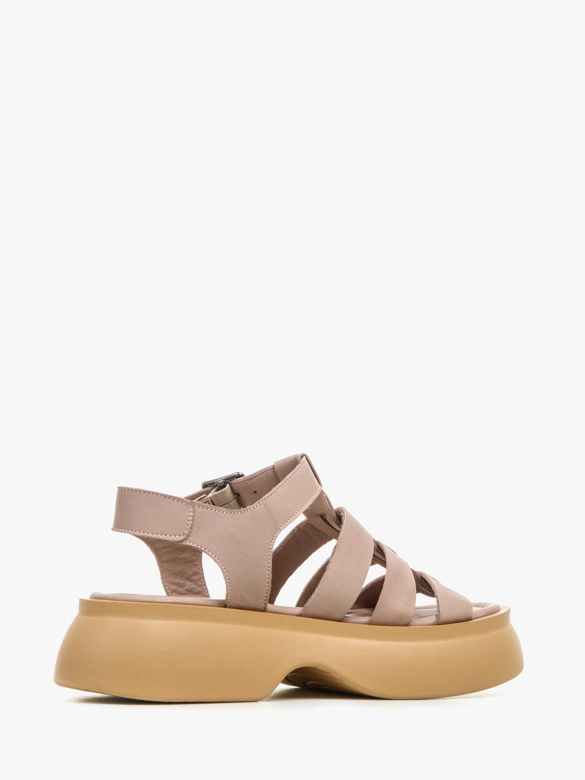 Beige genuine leather women's sandals with a durable synthetic sole by L'ARTE MILANO — view 3