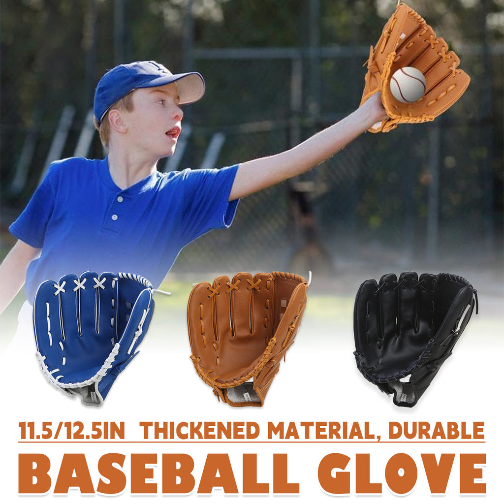 Thickened PU leather baseball and softball pitcher mitt for outdoor sports and field training