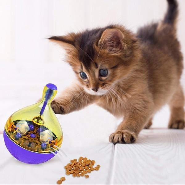 SmartPaw interactive treat dispenser for cats durable plastic puzzle toy in a playful bone shape — view 3