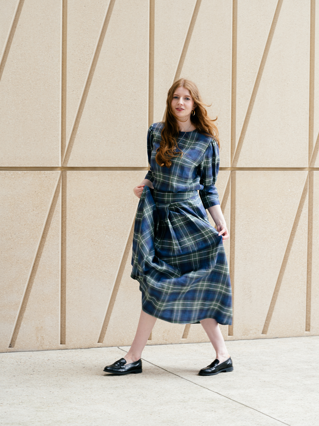 Green Check Irish Linen Blouse - Iwona | No More Nobody-2