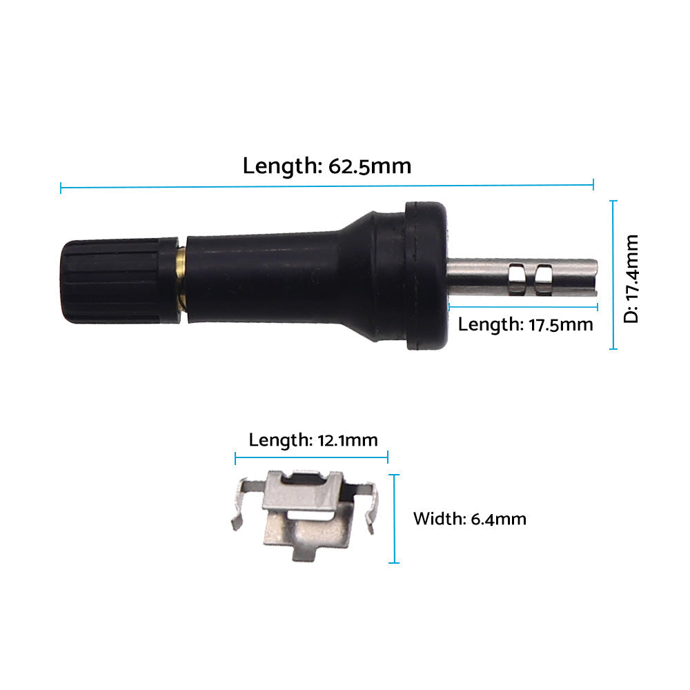 Four premium replacement tire pressure monitoring system valves and clips for Nissan Patrol Y62 series — view 2