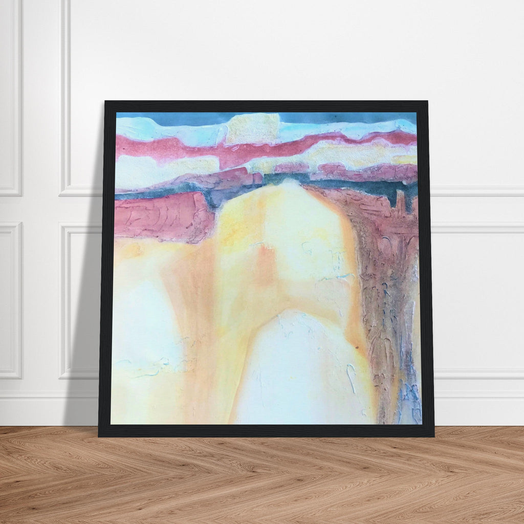 'Southwest Mixed Media' Abstract I  Ready-to-Hang 12x12 inch Framed Art Print I Original Artwork by American Artist Barbara Cleary-0