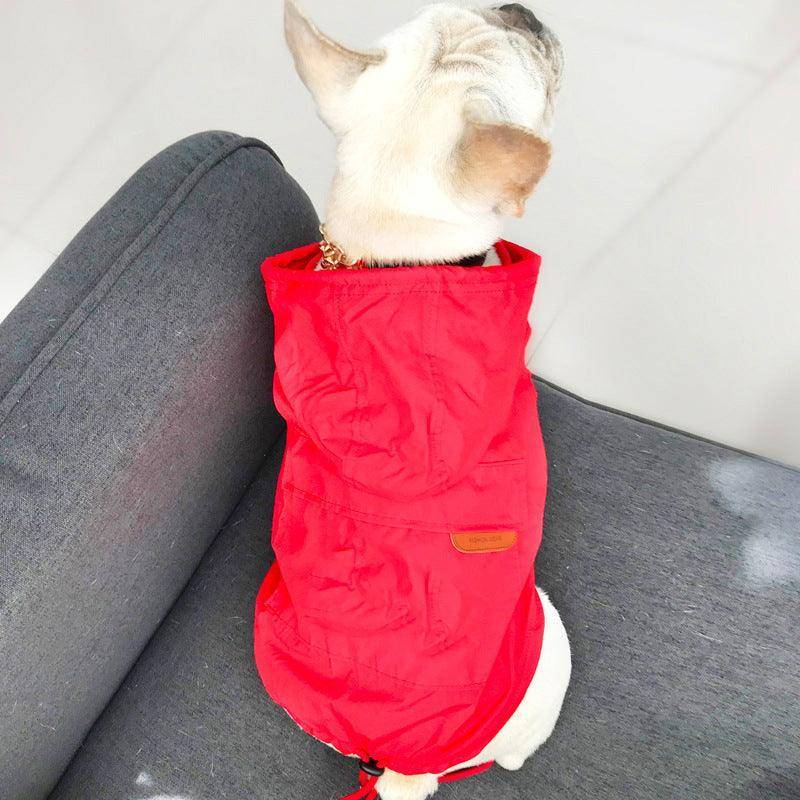 Protective sunscreen dog shirt made of breathable cotton available in black and red for outdoor wear — view 5