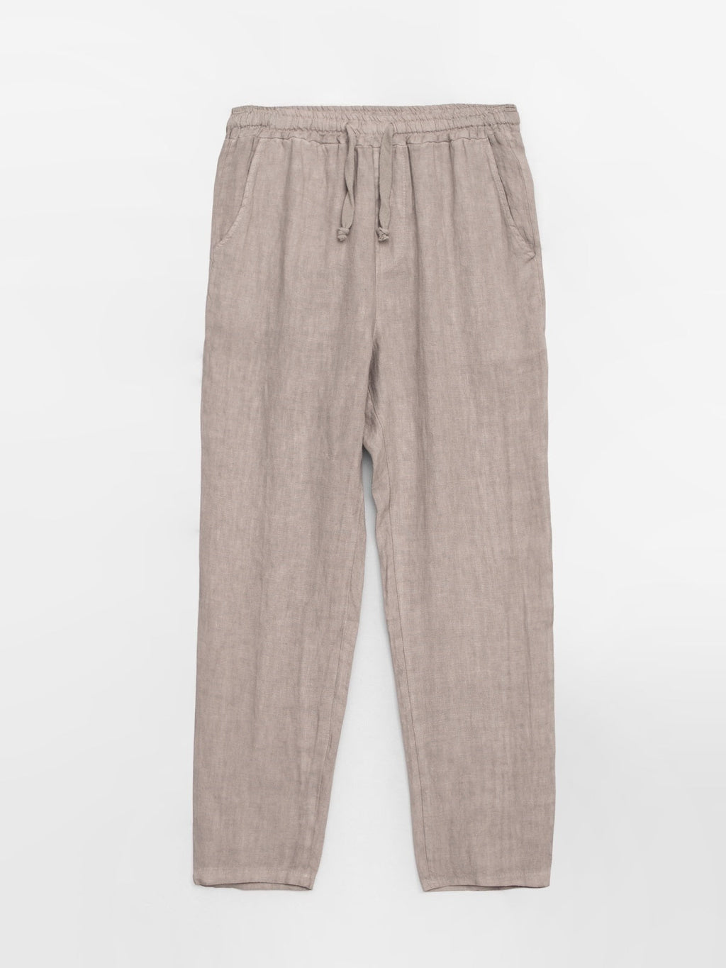 Men's gray 100 percent pure linen tailored trousers from the luxury Italian capsule collection — view 5
