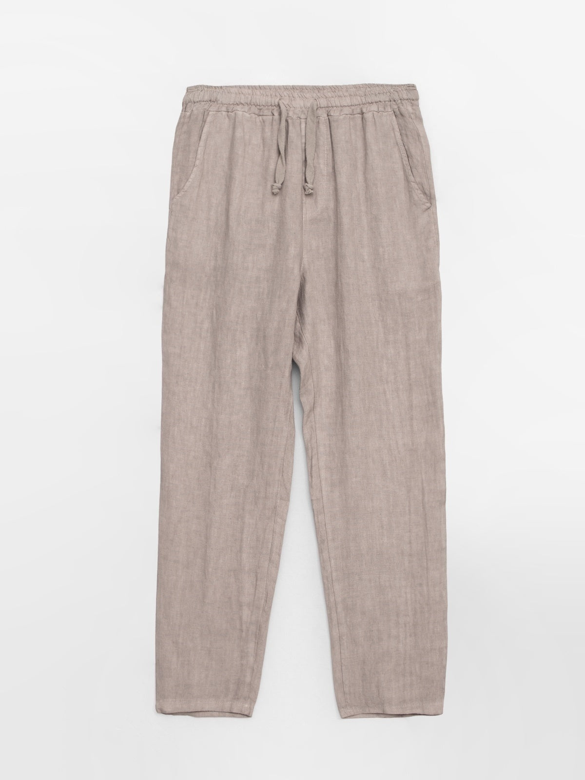 Men's gray 100 percent pure linen tailored trousers from the luxury Italian capsule collection — view 5