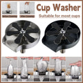 Stainless steel automatic glass rinser sink attachment with cup and water spray