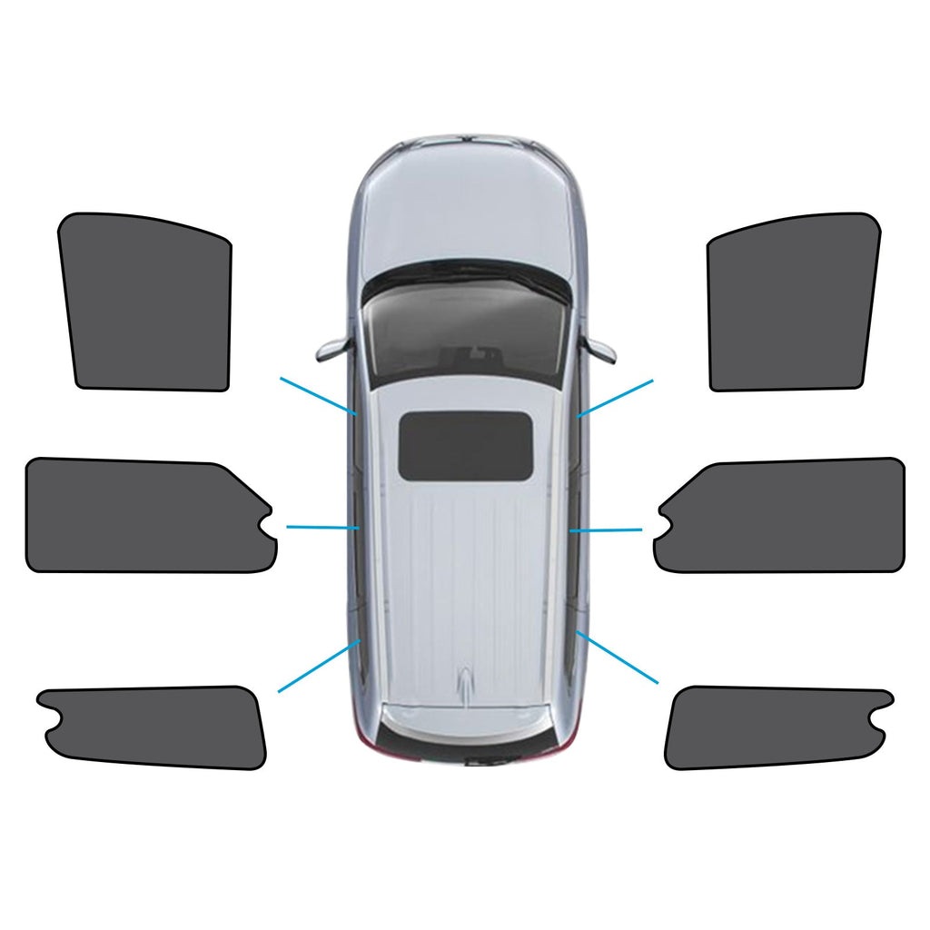 Six piece black magnetic car window shades for LDV G10 front rear and triangular windows