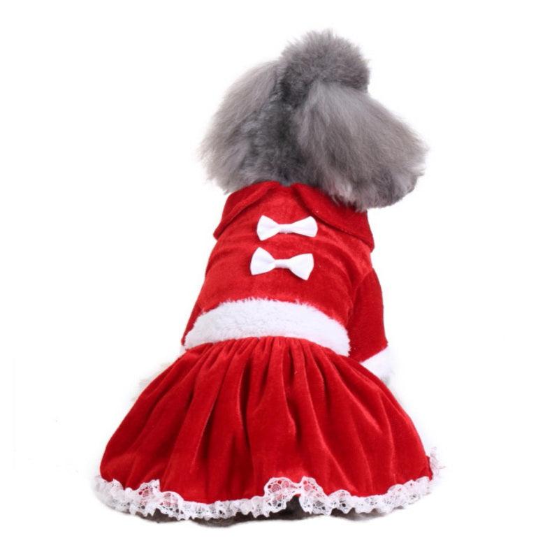 Festive Christmas dog costume in vibrant holiday designs made from premium soft polyester fabric — view 3