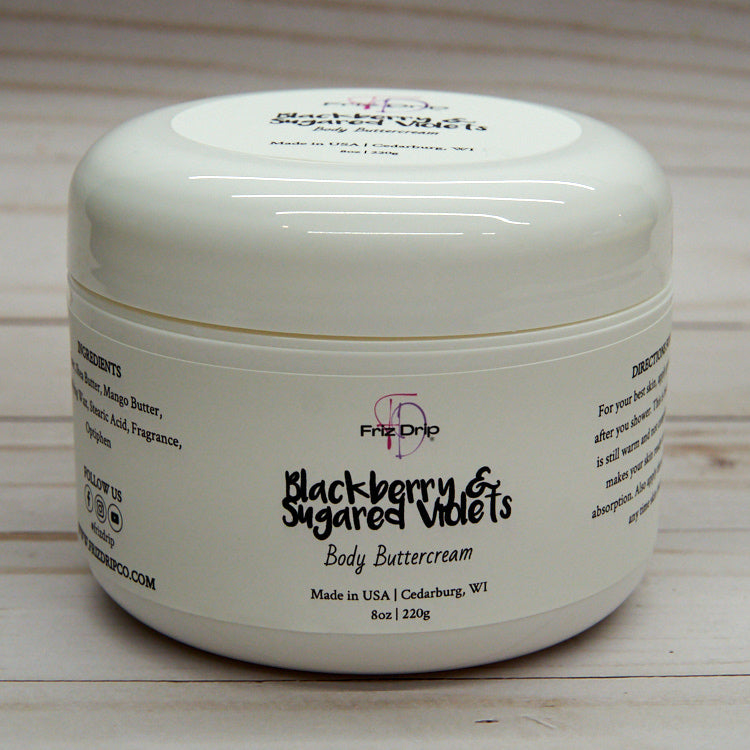Blackberry & Sugared Violets Body Buttercream – Moisturizing Shea Butter & Safflower Oil, Fruity Floral & Vanilla Scent, 8 oz-2