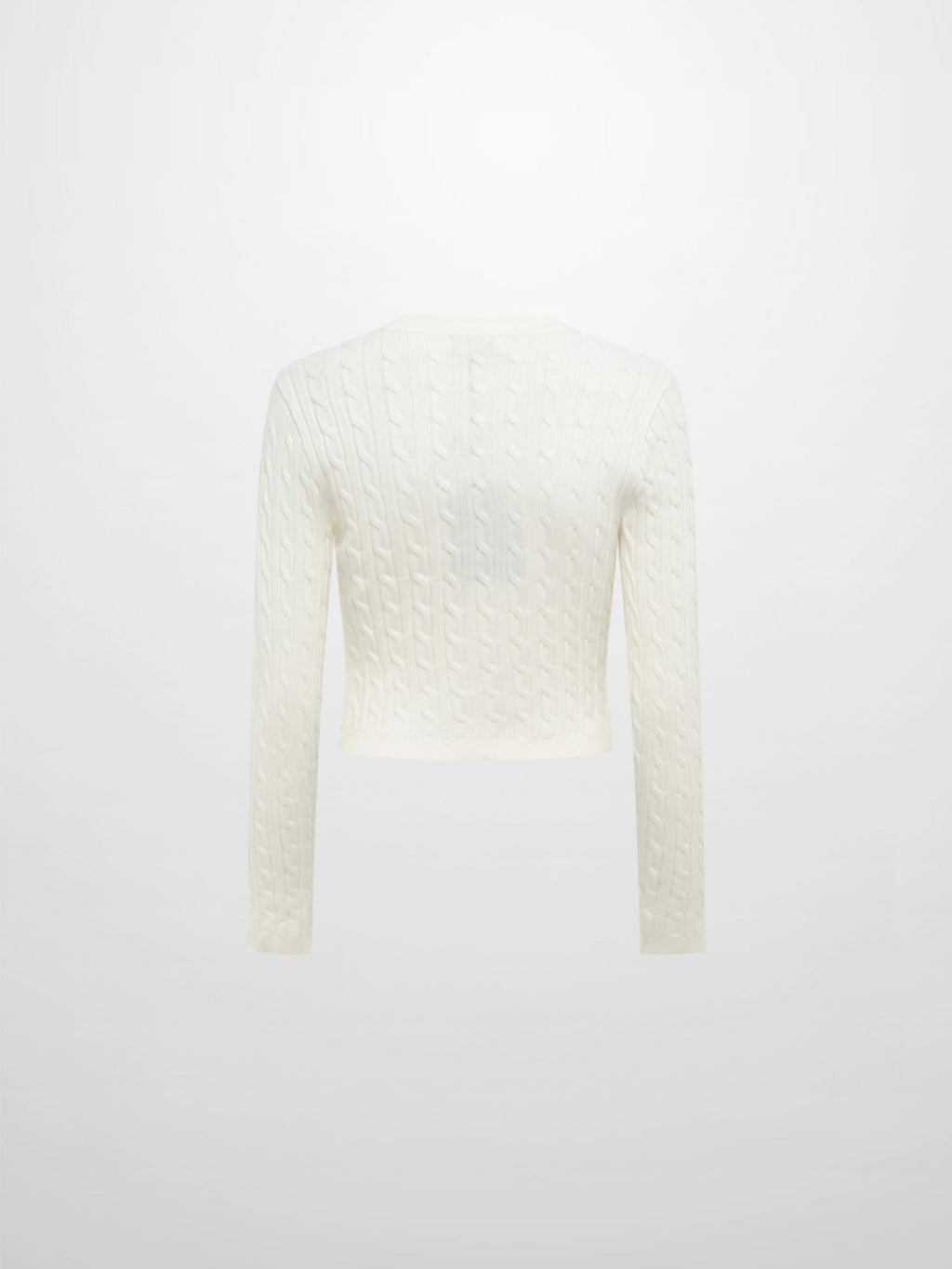 Gold Button Cable Cardigan - Cream-2